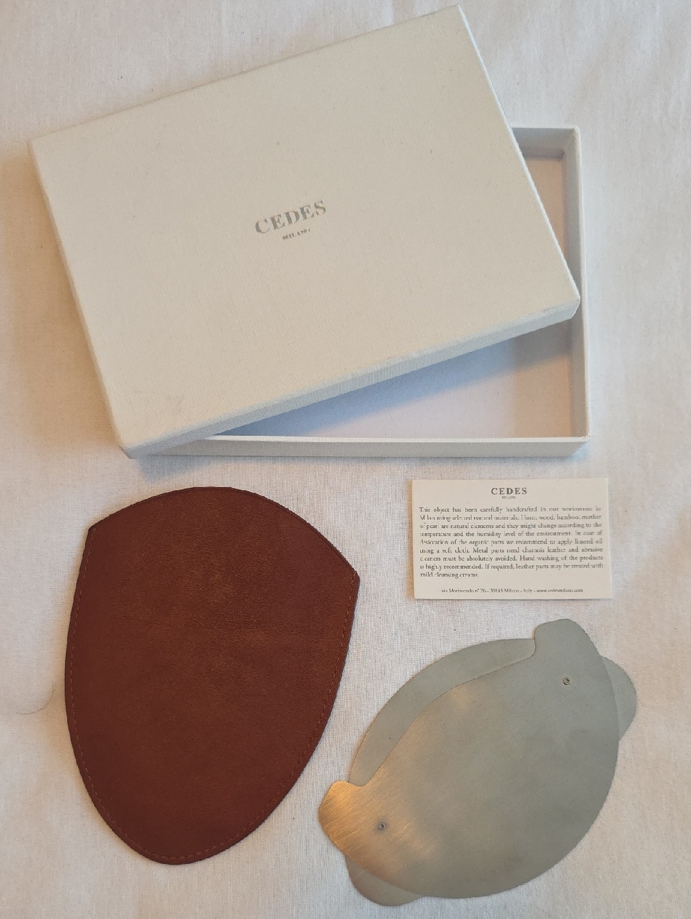 Cedes Milano Stainless Steel And Leather Travel Cup, NWT, Giftbox